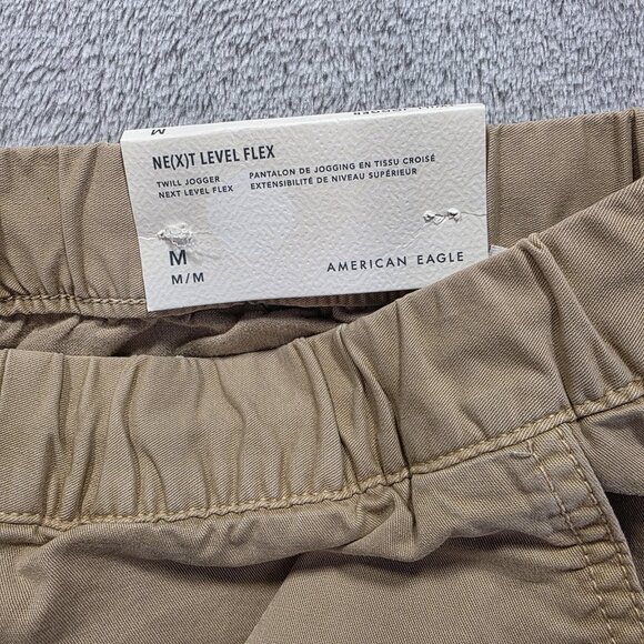 American Eagle Twill Jogger Pants Mens Medium Khaki Ne(X)t Level Flex Chino - Picture 4 of 11